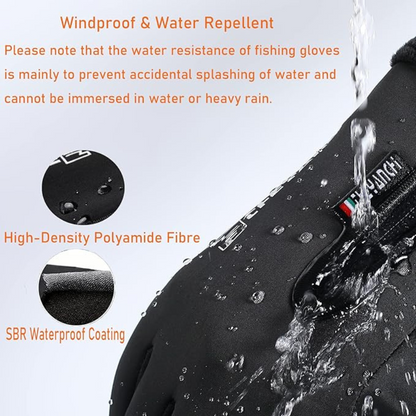 Men's Waterproof Winter Gloves – Full Finger, Thermal, Touchscreen-Compatible for Fishing, Cycling, Hiking, Skiing, and Motorcycling