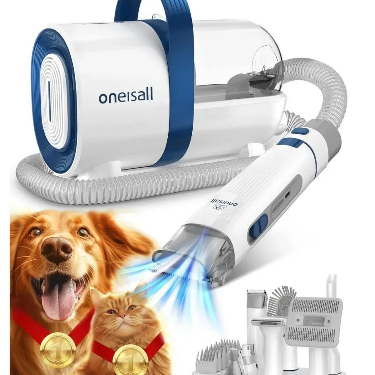 7-in-1 Pet Grooming Vacuum with Clipper & Nail Grinder