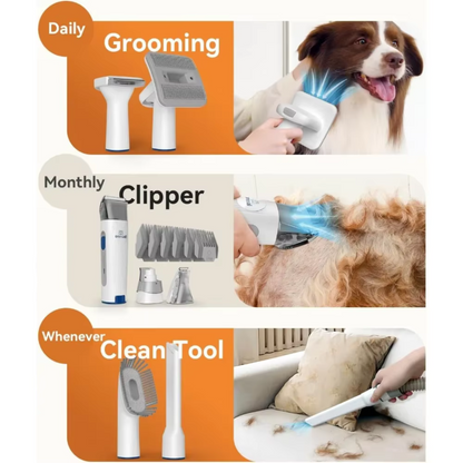 7-in-1 Pet Grooming Vacuum with Clipper & Nail Grinder